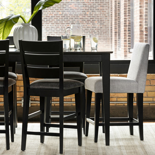 Gourmet Black Upholstered Counter Stool